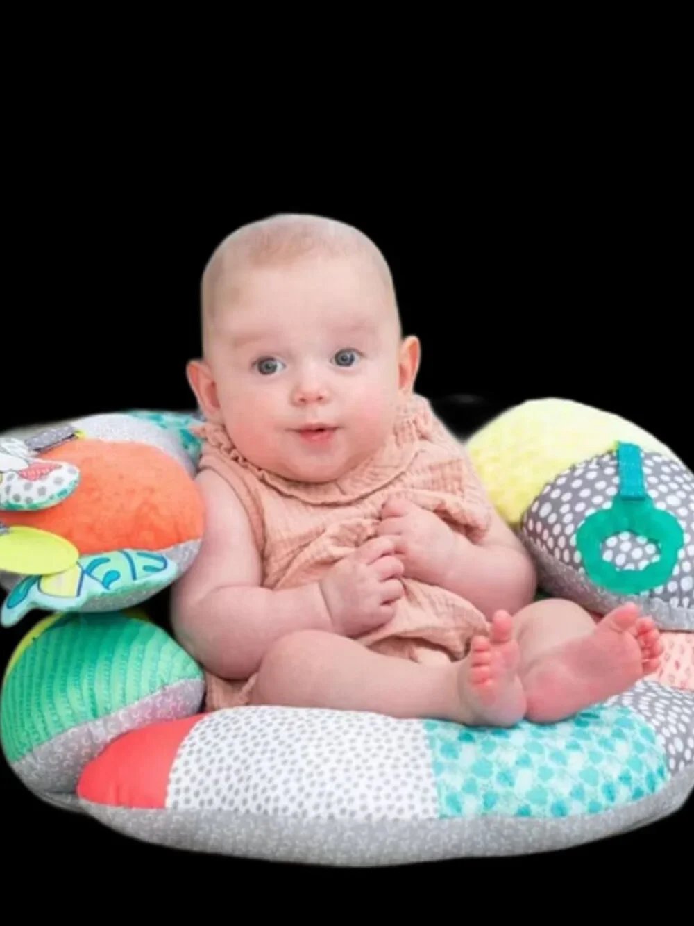 Infantino 2-in-1 Tummy Time & Seated Support Prop Pillow Toucan Gym NIB